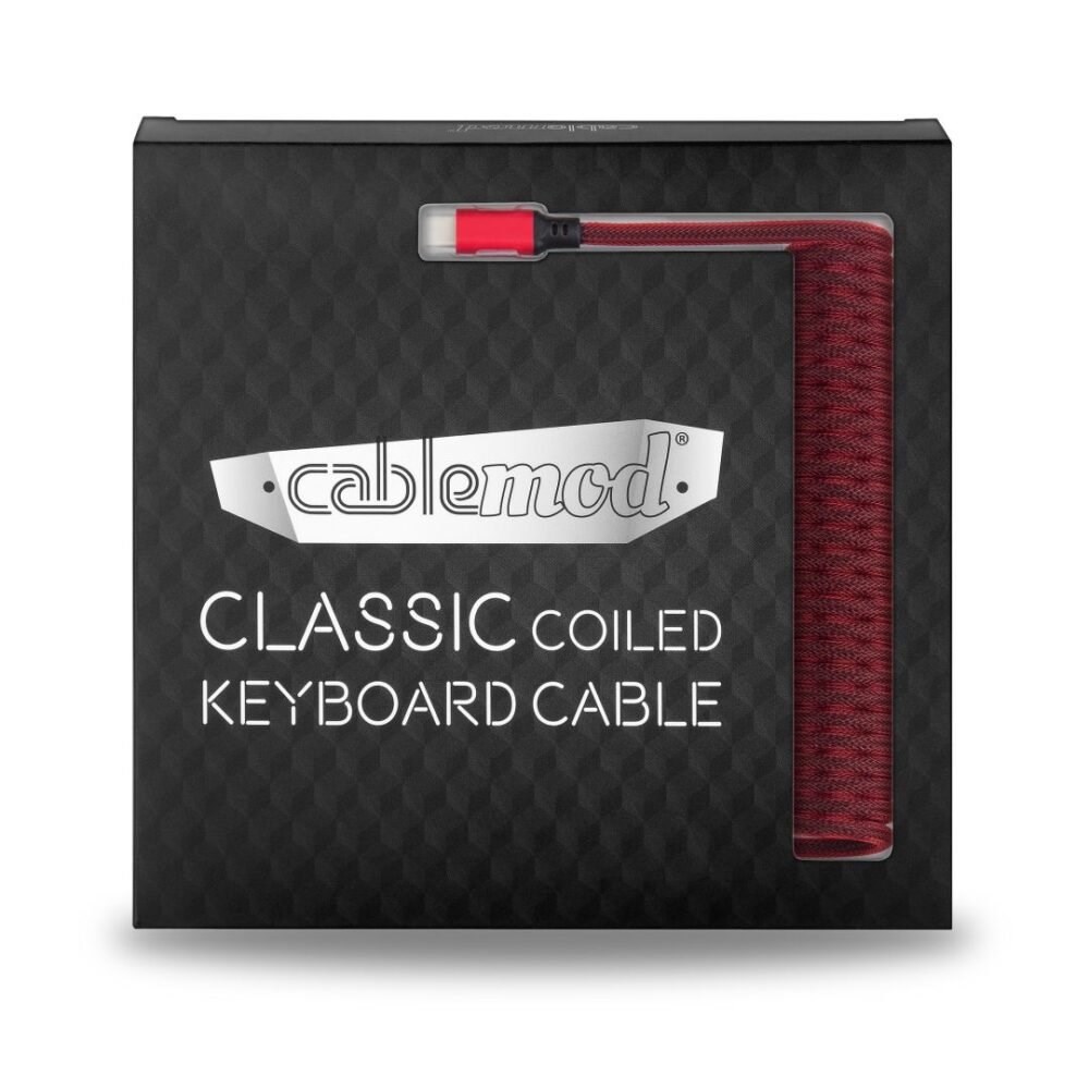 Kabllo CableMod Classic Coiled, USB A në USB-C, 150cm, e kuqe