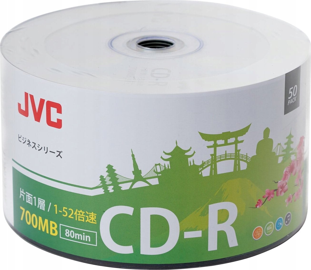 Disqe CD-R JVC Logo, 700MB, 52x, 50 copë
