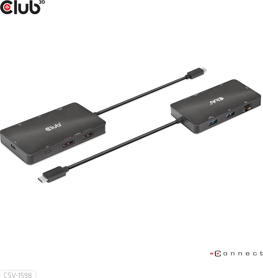 HUB USB Club 3D CSV-1598, 7 në 1, USB C 100W, i zi