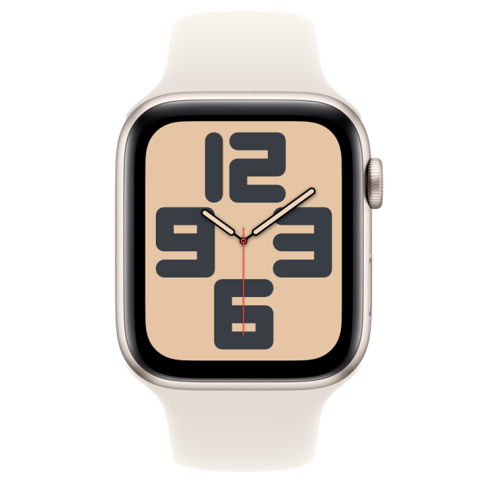 Apple Watch SE2 v3 GPS, 44mm, Starlight Aluminum Case with Starlight Sport Band, S/M