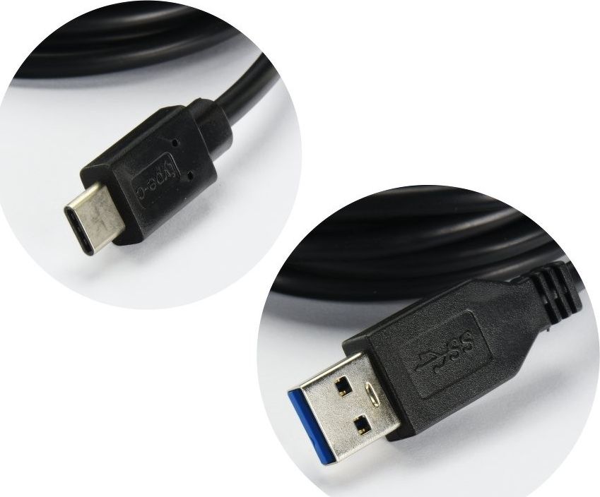 Kabllo USB Partner Tele.com USB A në USB C, 2 m, e zezë