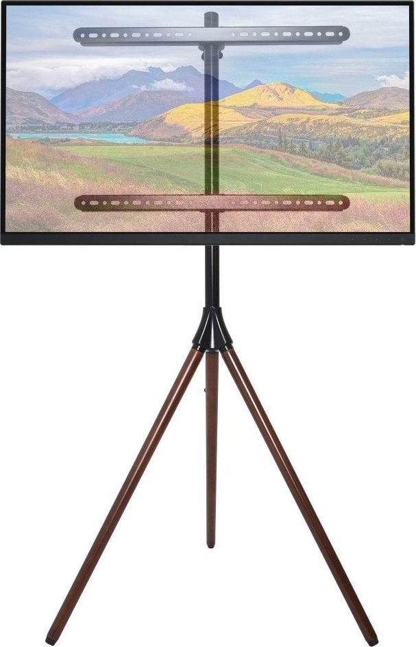 Stativ dyshemeje për TV Techly Techly Floor Tripod Stand, 32-65", 35kg, kafe e zezë