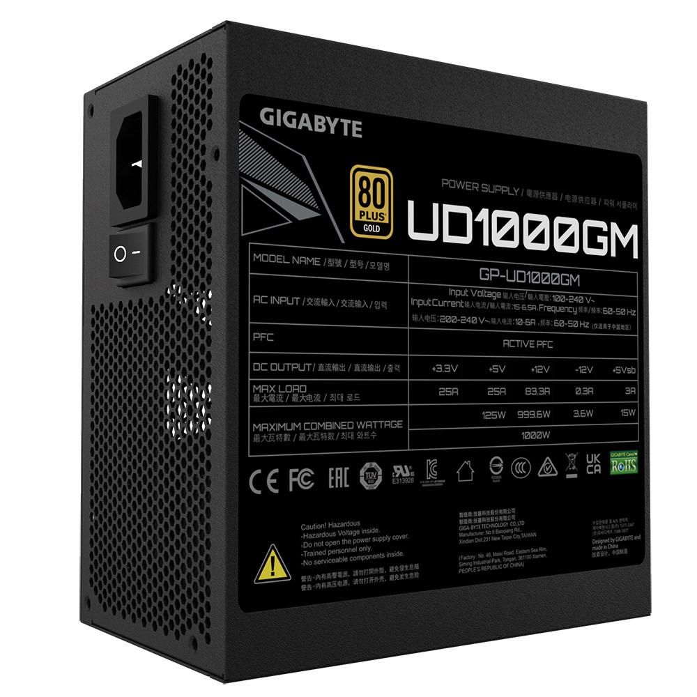 Burim energjie Gigabyte UD1000GM, 20+4 pin ATX, 1000 W