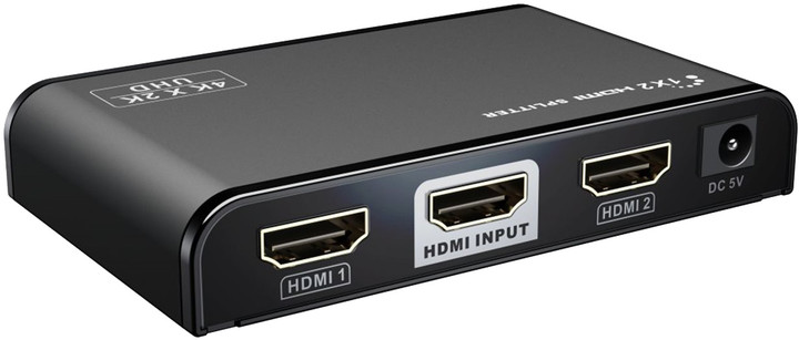 PremiumCord HDMI 2.0 splitter 1-2 porty, 4K x 2K/60Hz, FULL HD, 3D, црно
