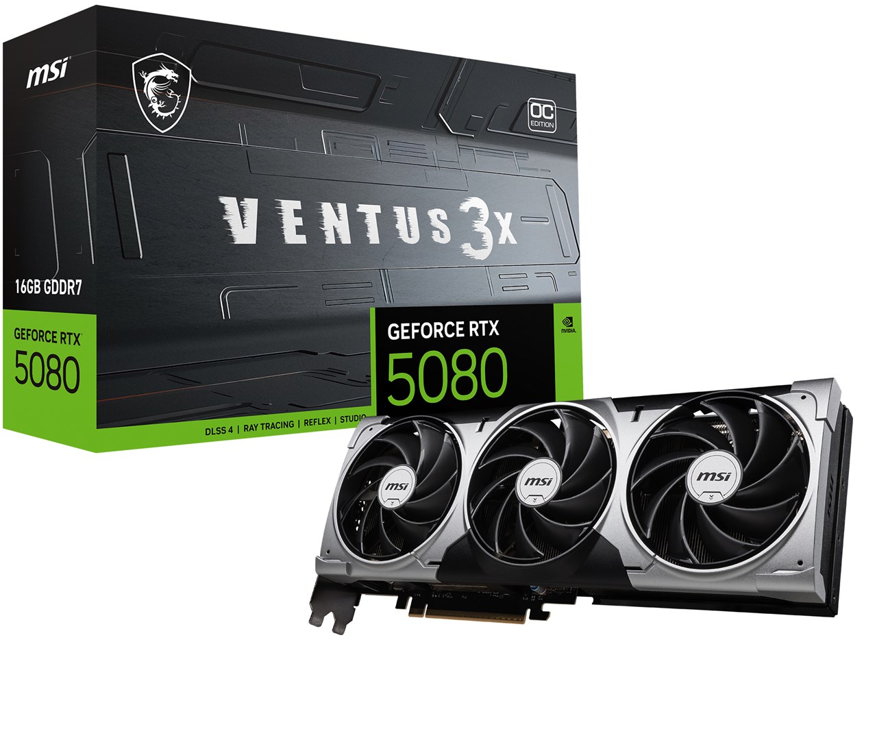 Kartelë grafike MSI VENTUS GeForce RTX5080 16G 3X OC NVIDIA GeForce RTX 5080 16 GB GDDR7