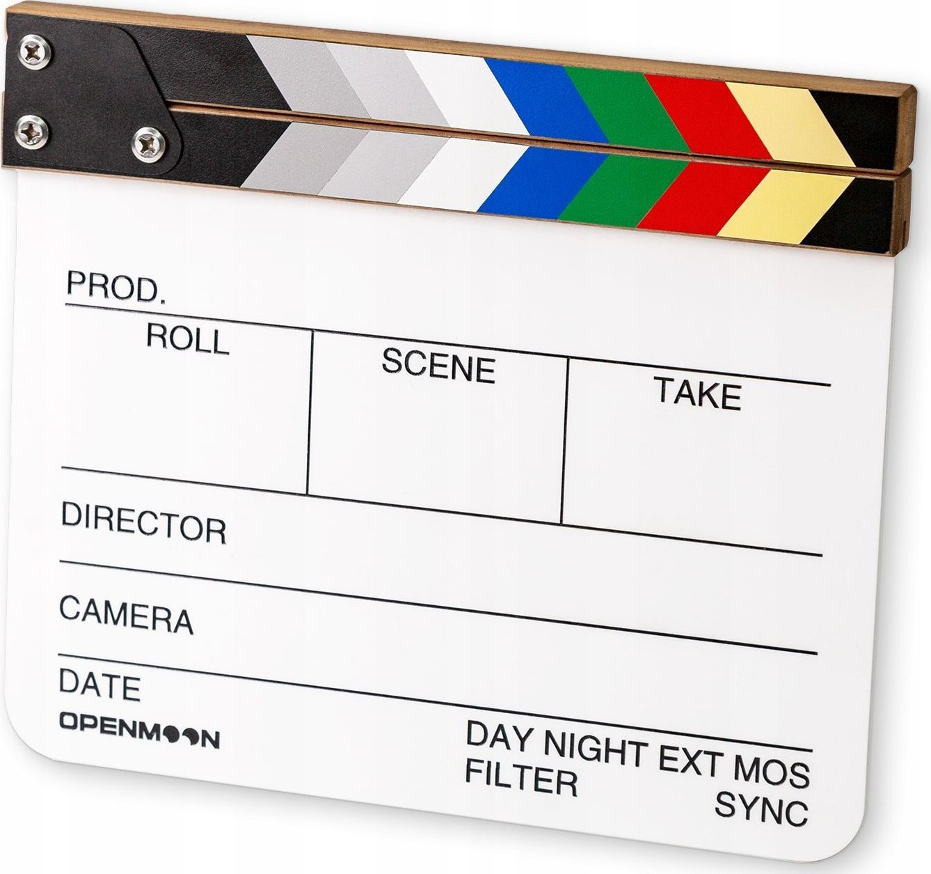 Klapa filmike profesionale Prof, 28x24cm, për marker pasqyre, e bardhë