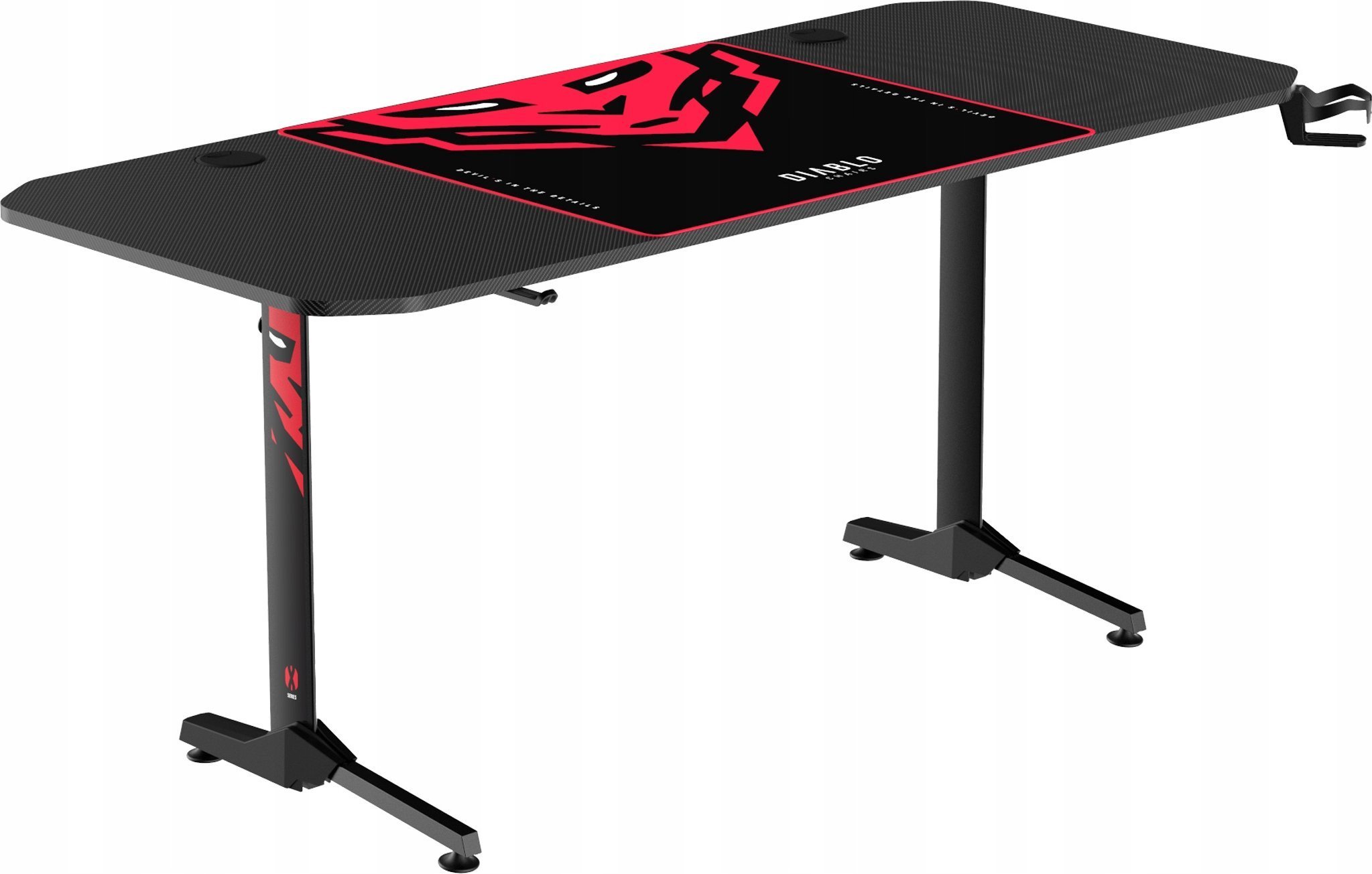 Tavolinë gaming Diablo Chairs X Mate 1600, 160 x 75 cm, kapacitet deri 80 kg, e zezë