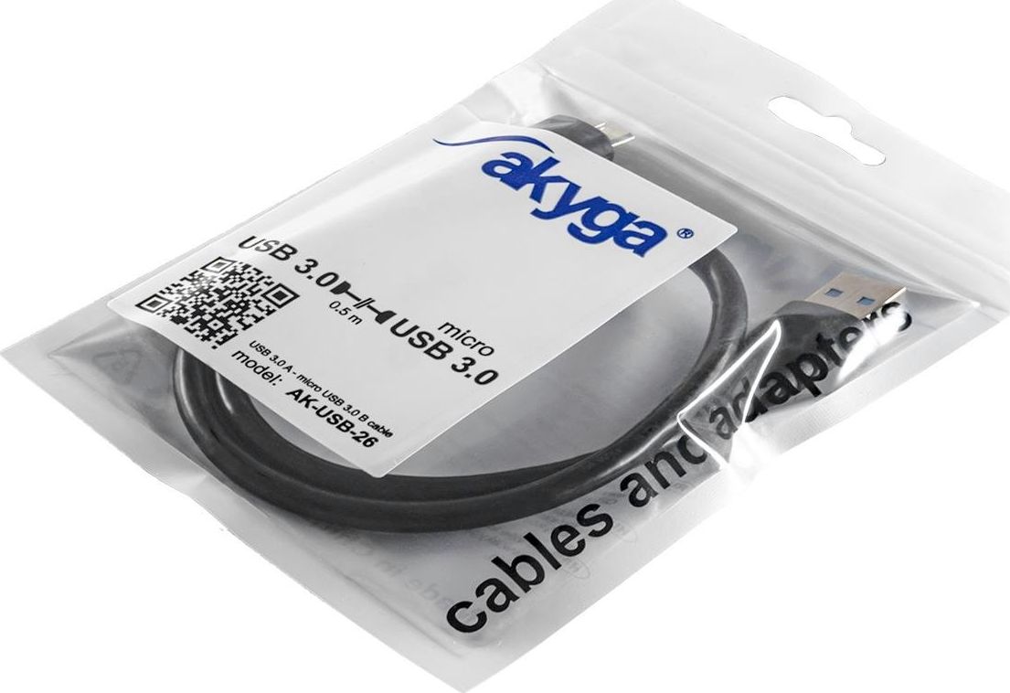 Kabllo USB Akyga AK-USB-13, USB A në Micro USB-B 3.0, 1.8 m, e zezë