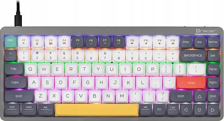 Tastierë TRACER FINA 84, mekanike Outemu Red, RGB, gri
