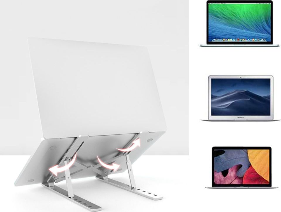 Mbajtës laptopi Mozos N3 SV, alumin, kapacitet 8 kg, argjendtë