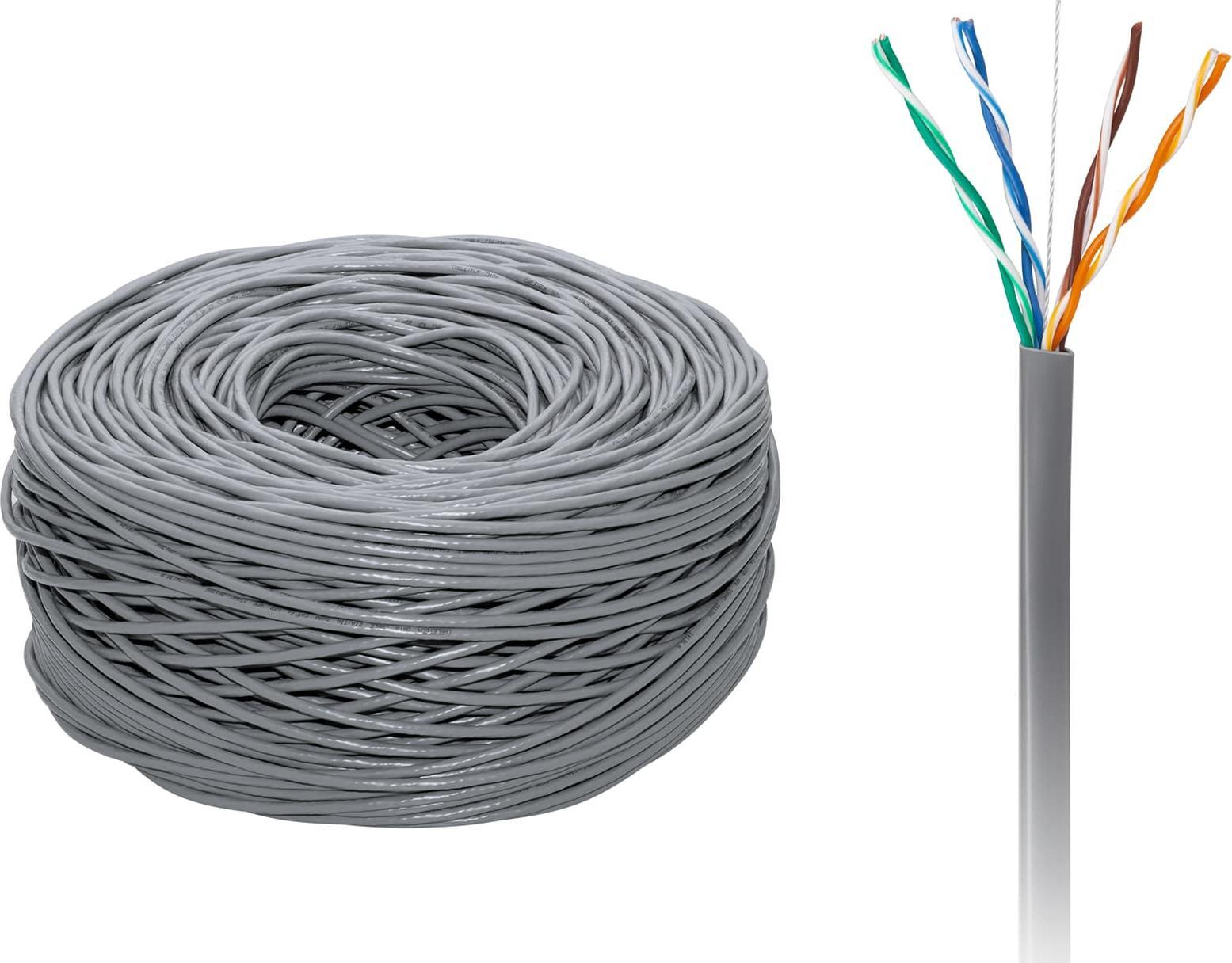 Kabllo rrjeti CABLETECH UTP Cat5e, bakri, 305m, gri