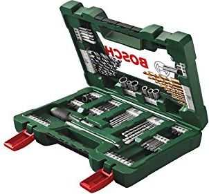 Set aksesorësh Bosch V-Line 2607017195, 91 copë, stërvitje dhe bita, në kuti plastike