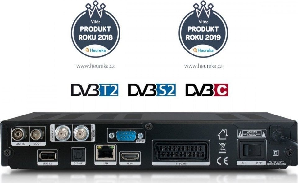 Marrës satelitor AB CryptoBox 752HD Combo, DVB T2 S2 C, Full HD, i zi