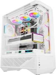 Kasa PC Darkflash DY460, ATX, 4 ventilatorë ARGB, e bardhë