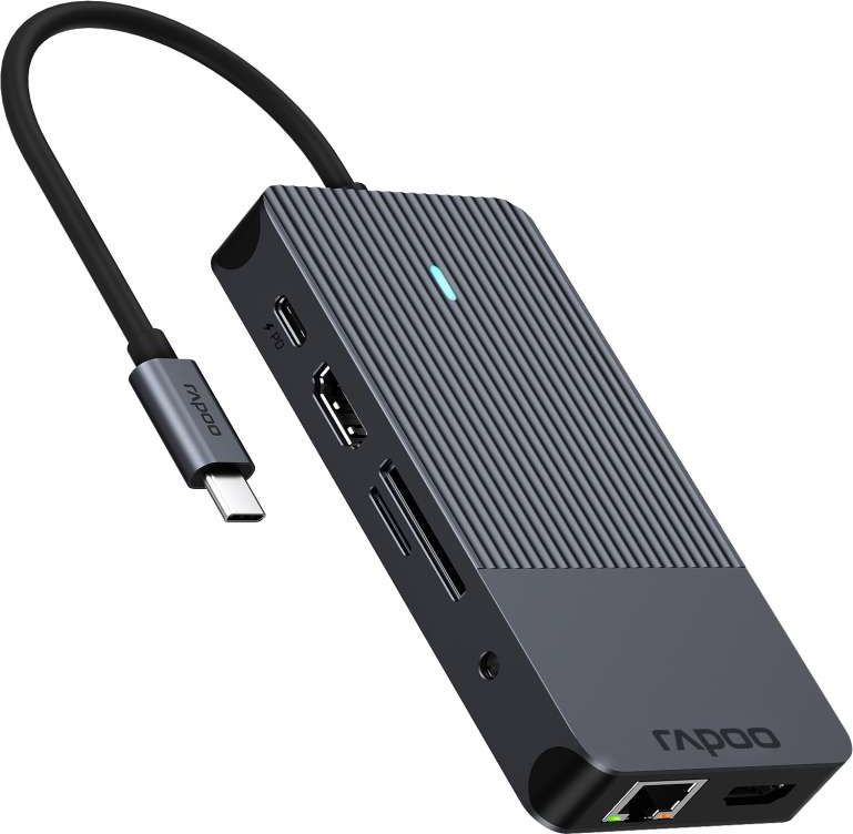 Dok USB C Rapoo UCM 2004, 7 porta, trup alumini, gri