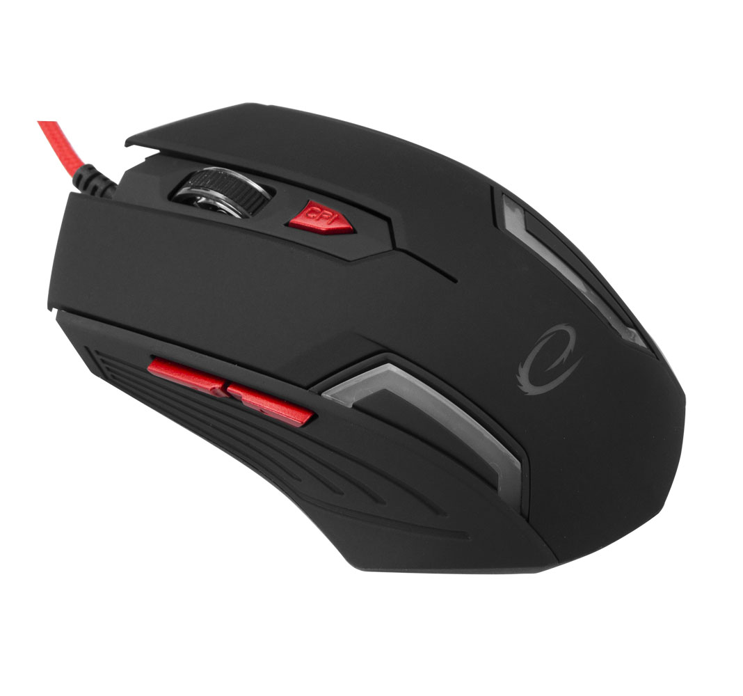 Maus gaming Esperanza Fighter MX-205, 6D 2400DPI, i zi/ kuq