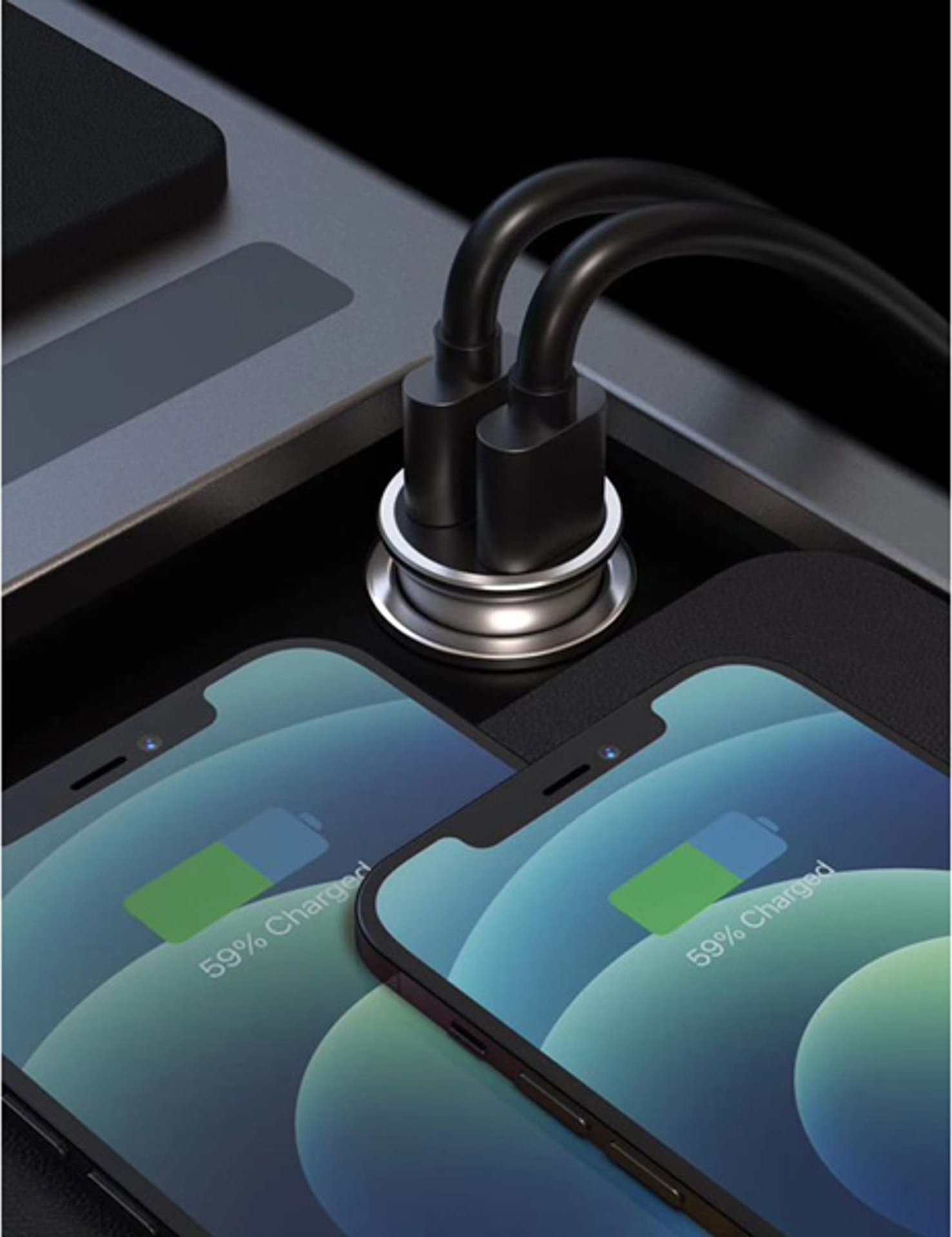 Karikues makinë Swissten CL, 2x USB 4.8A, 24W, metalik argjendtë