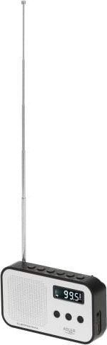 Radio digjitale Adler AD 1907, PLL AM FM, orë alarmi, e bardhë e zezë