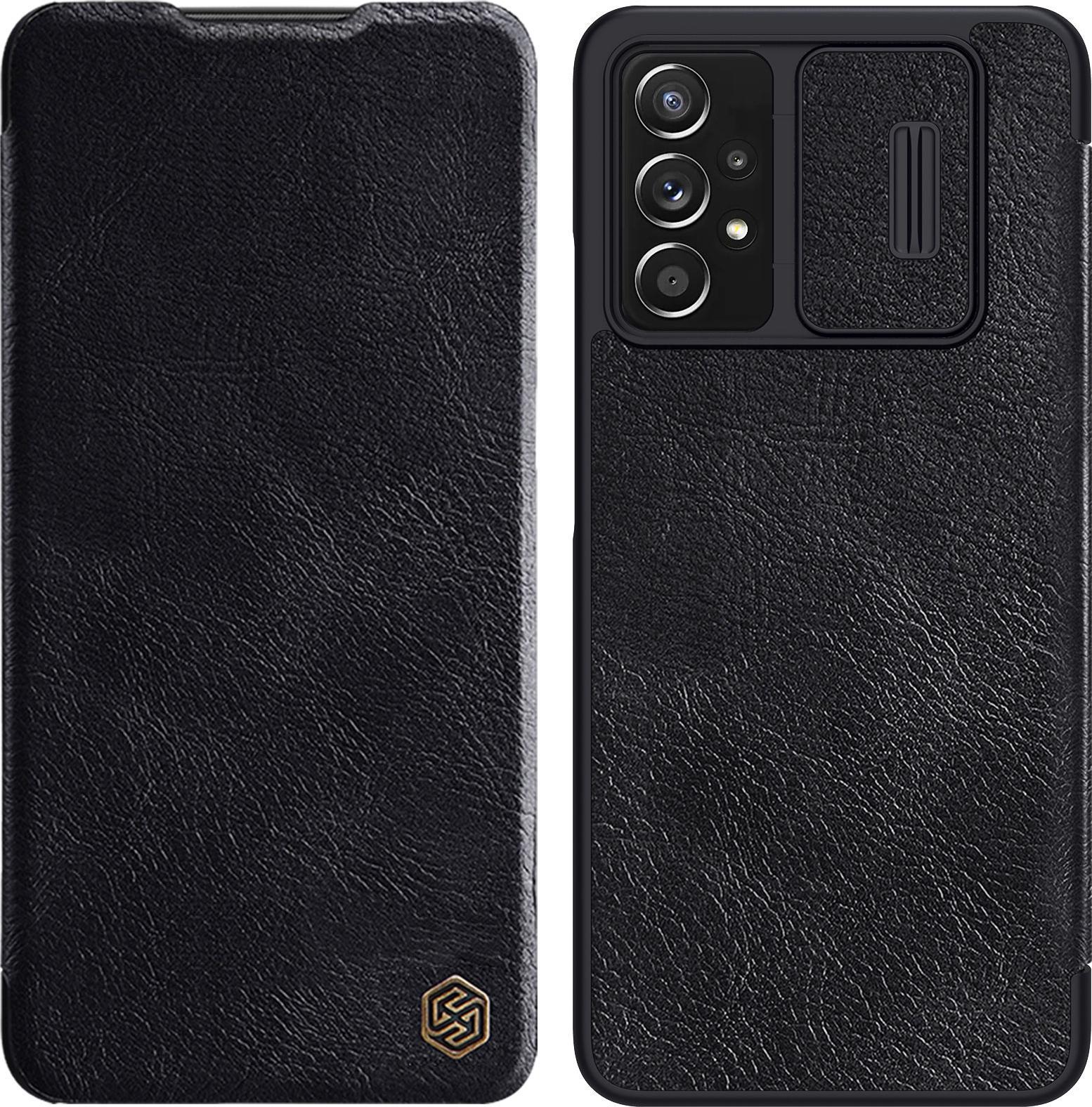 Këllëf telefoni Nillkin Qin për Samsung Galaxy A73 5G, book case, lëkurë eko, i zi