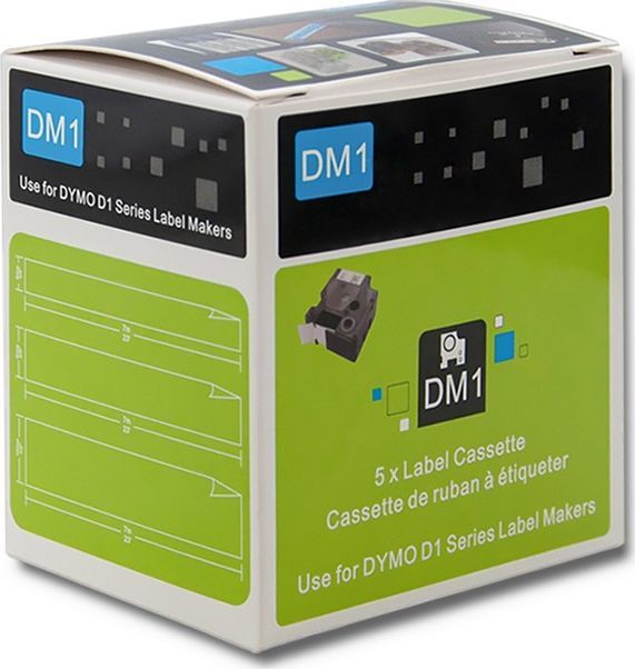 Shirit Qoltec për DYMO D1 40913, 9mm x 7m, i bardhë / i zi