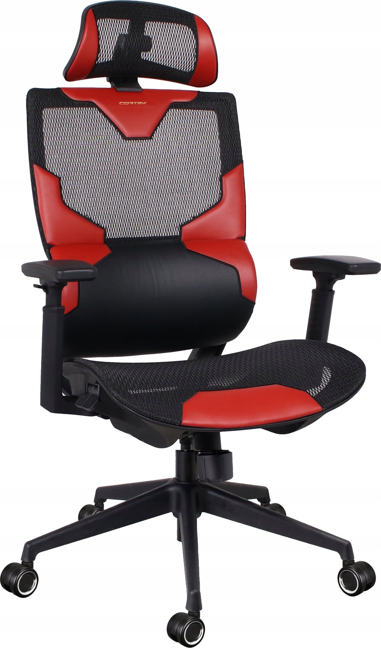 Karrige gaming Cortek Vision, ergonomike, e zezë me të kuqe