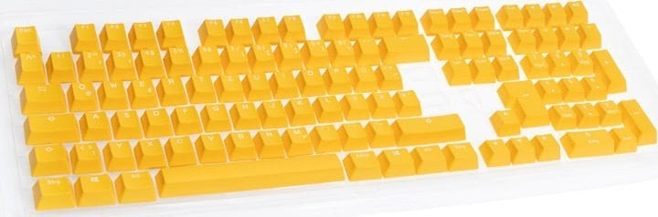 Set keycaps Ducky PBT Double Shot, layout DE, e verdhë