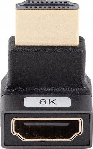 Adapter HDMI Lanberg 2.1, 8K, 90° lart, gri e zezë