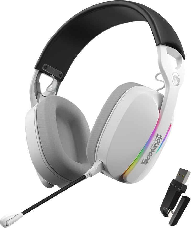 Гејминг слушалки Marvo Scorpion HG9086W, три-режимски Bluetooth 2.4GHz и со кабел, RGB