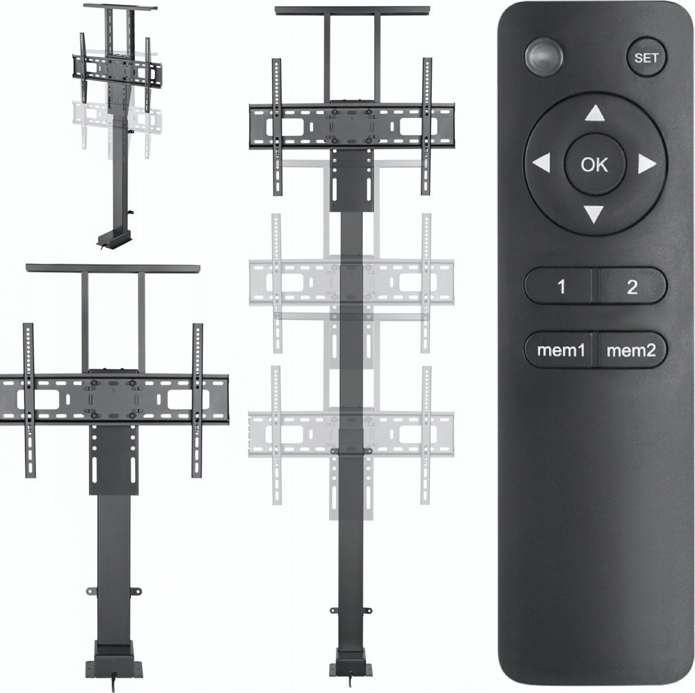 Stendë TV Driak Electric Lift, mobile, deri 80", 60kg, e zezë