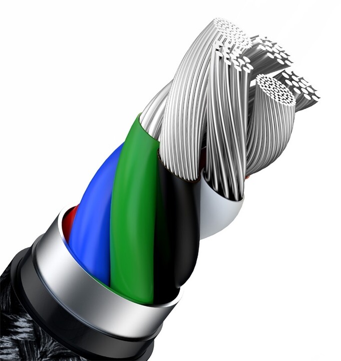 Kabllo BASEUS Cafule Series, USB-C - Lightning, M/M, 20W, 1m, e zezë