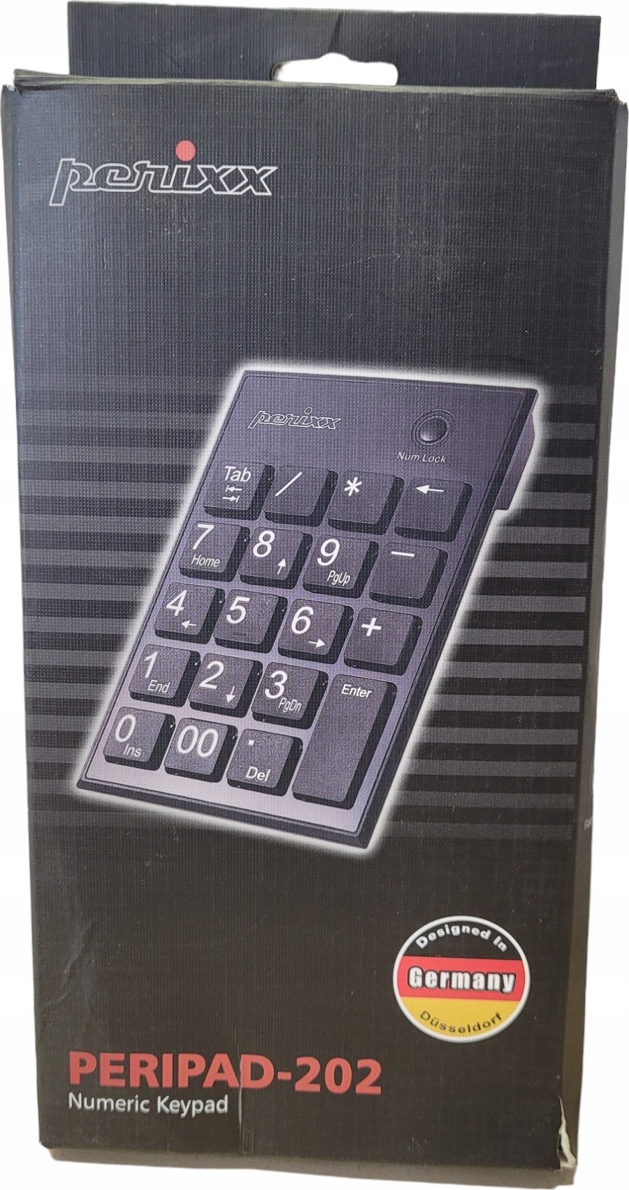Нумеричка тастатура Perixx PERIPAD 202HB, со кабел, со дополнителен USB приклучок, црна