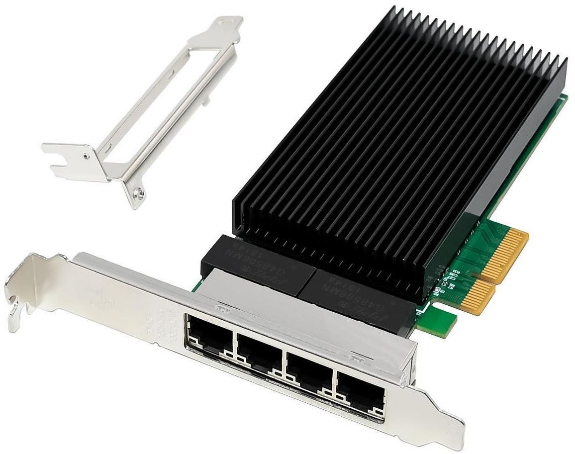 Kartë rrjeti Microconnect I226-T4, PCIe x4, 4 porta, e zezë