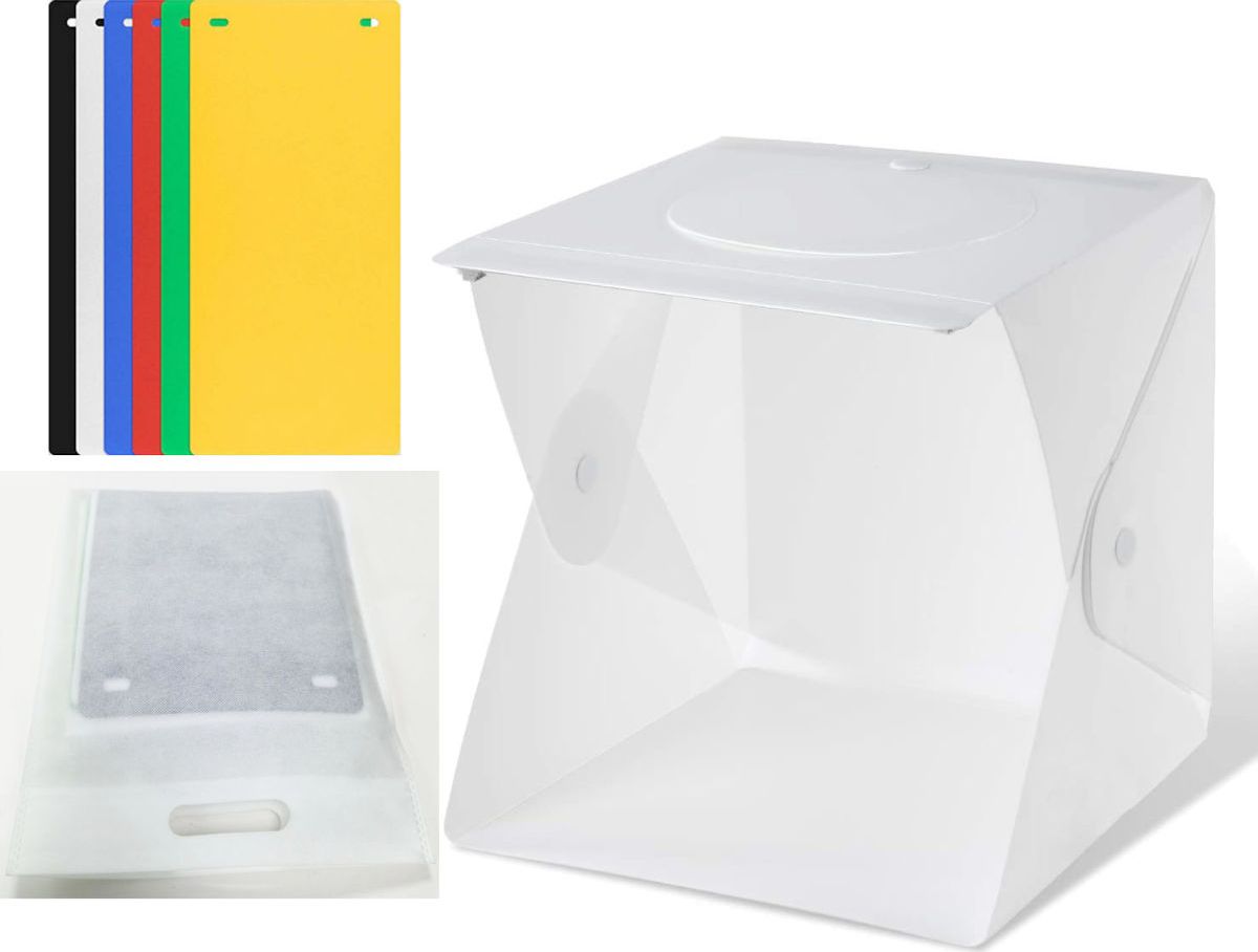 Фотографска тенда Mozos Shadowless Tent NB20, ЛЕД, 6 позадини, бела