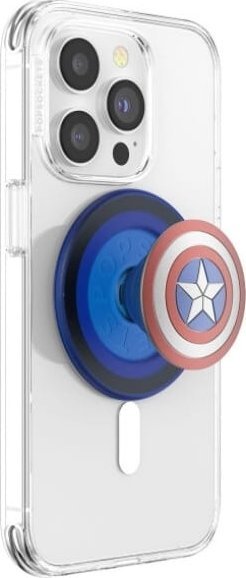 PopSocket PopGrip Enamel Captain America, MagSafe, me unazë magnetike adapter, shumëngjyrësh