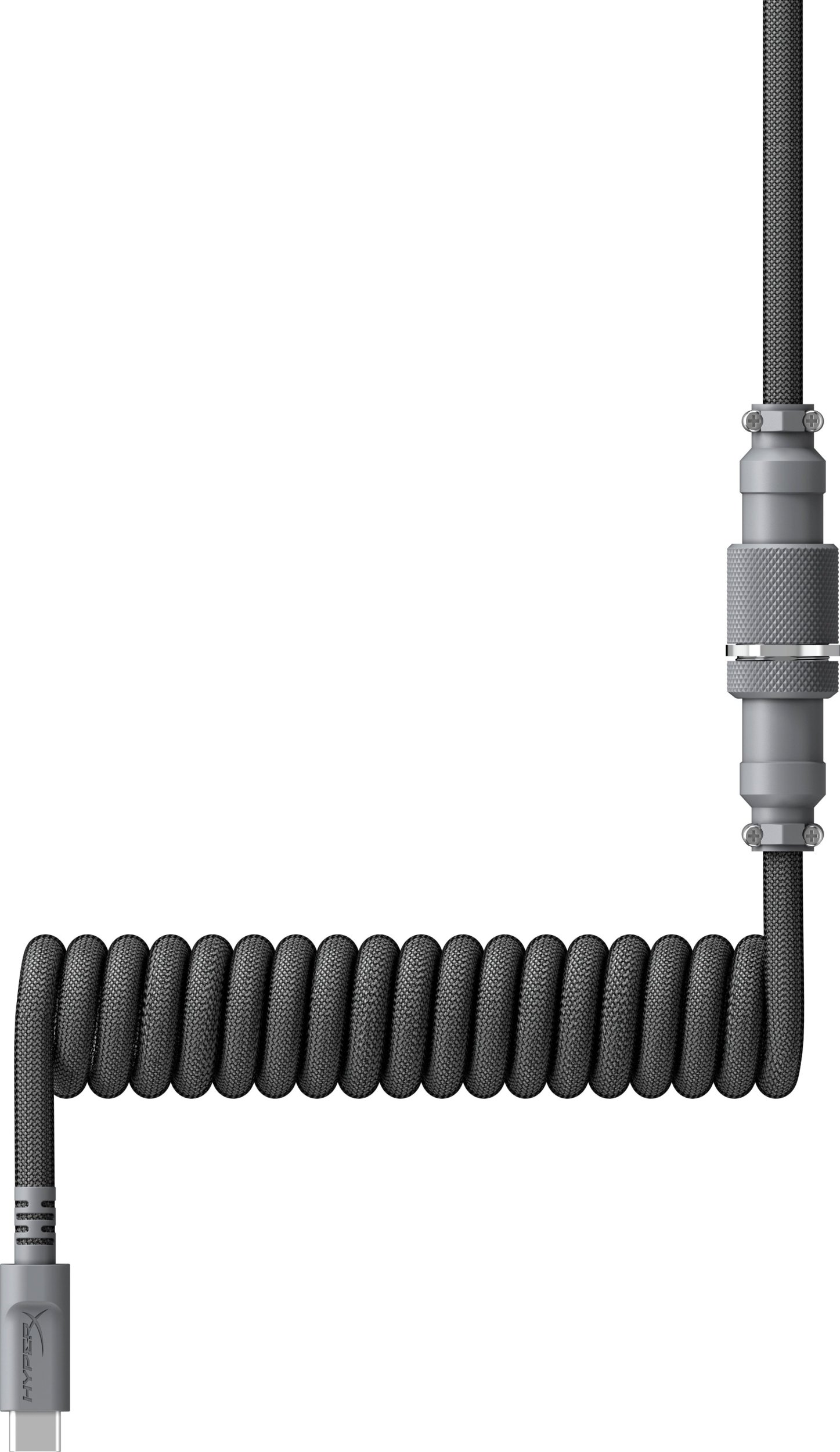 Kabllo spiralë USB HyperX, USB C në USB A, 5 pin aviator, gri