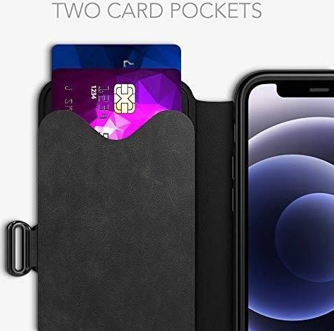 Mbulesë portofol Tech21 Evo për iPhone 12 12 Pro, me xhepa për karta, e zezë