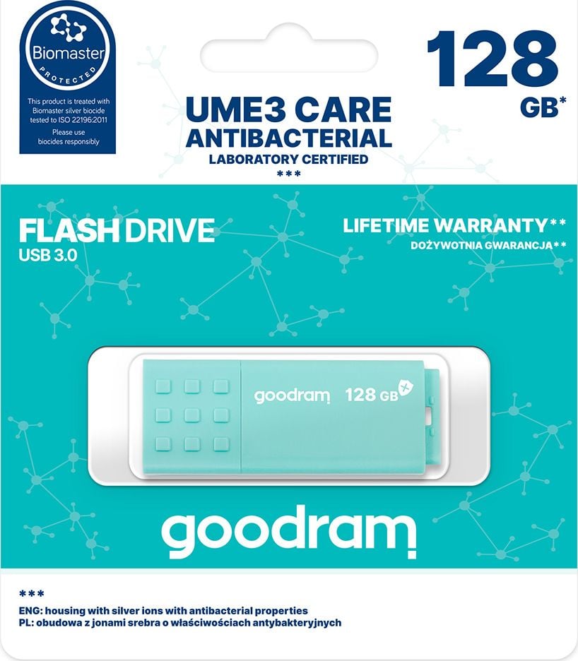 USB GoodRam UME3 CARE, 128GB, USB 3.0, e kuqe