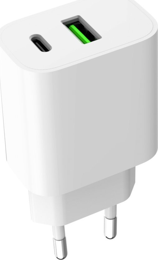 Karikues muri ART Power Adapter PD QC 4.0, 20W, 1x USB C, 1x USB A, i bardhë