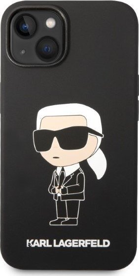 Mbështjellës telefoni Karl Lagerfeld Silicone Ikonik MagSafe, për iPhone 14 Plus, i zi