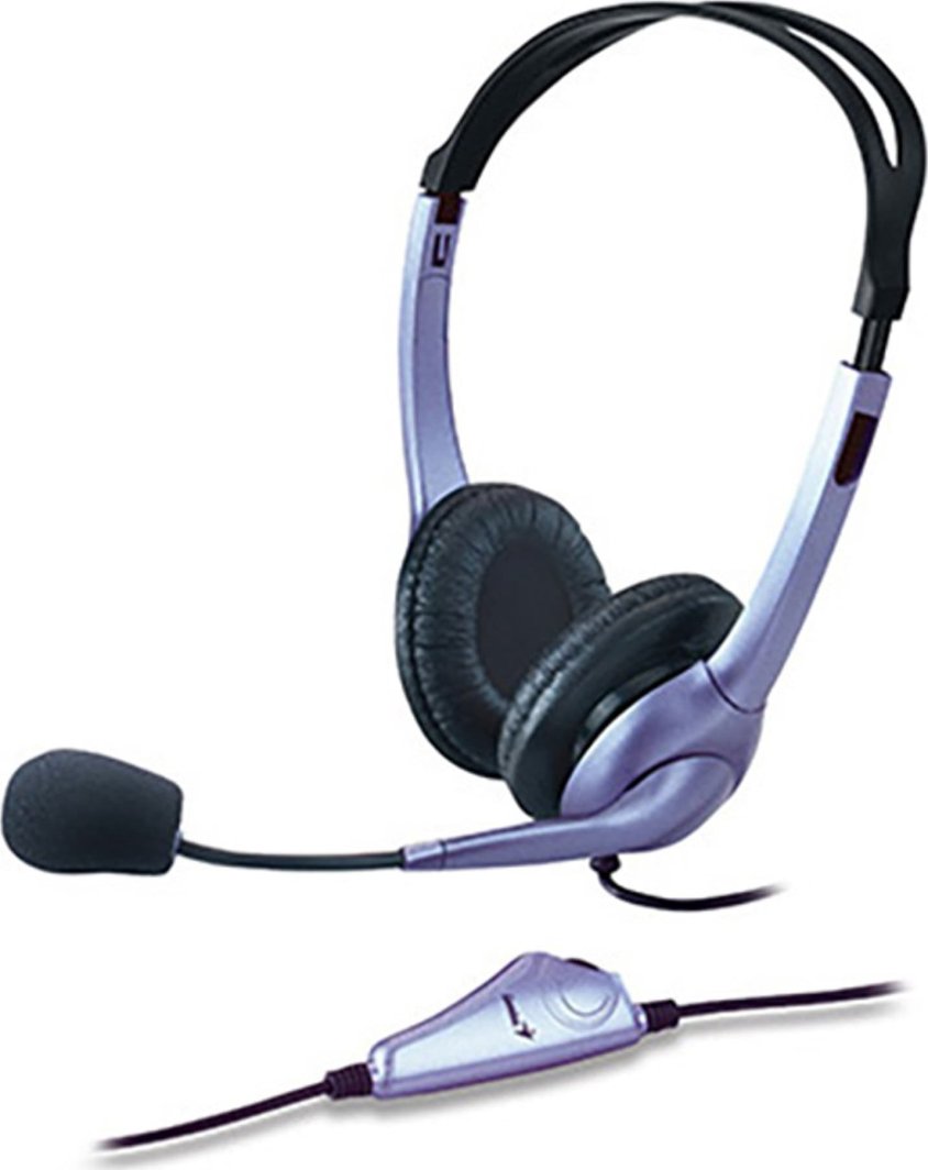 Kufje Genius HS-04S, 1x 3.5 mm jack, të zeza/ argjendë