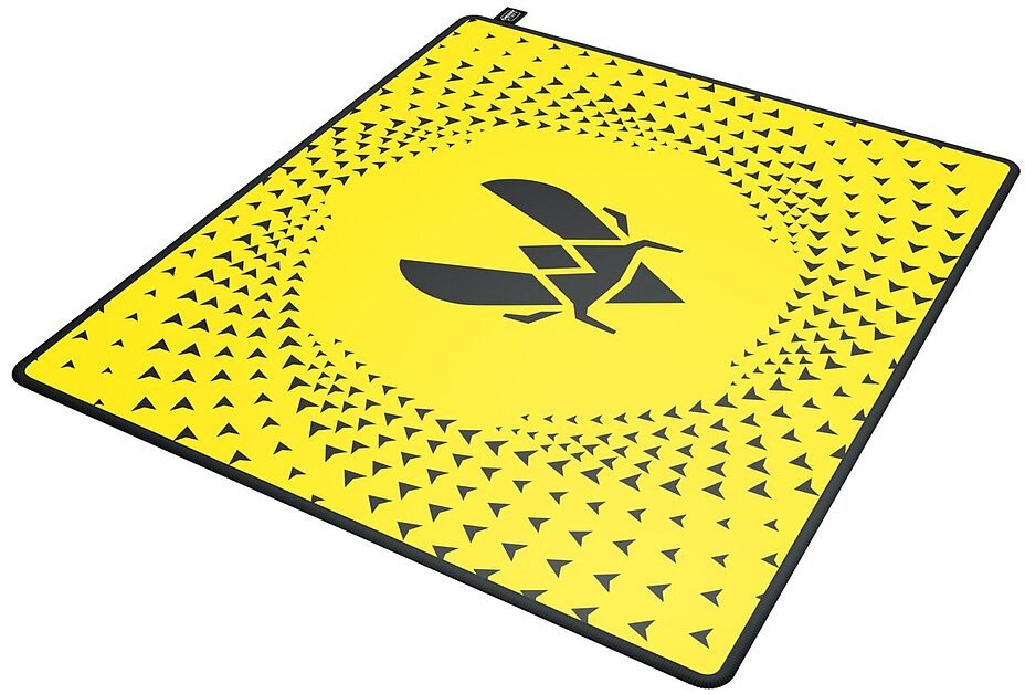 Mousepad lojërash CHERRY XTRFY GP5 Vitality, i madh, skaje të qepura, i zi e verdhë