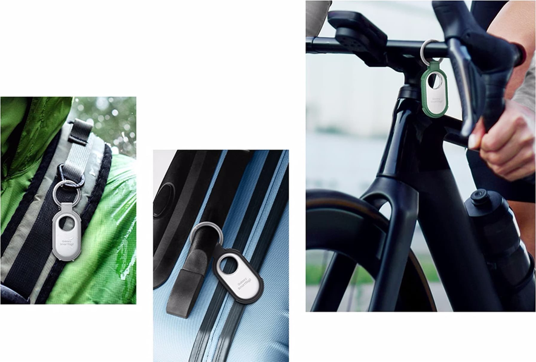 Mbulesë silikoni me varëse për Samsung Galaxy SmartTag2, me karabinë, e gjelbër