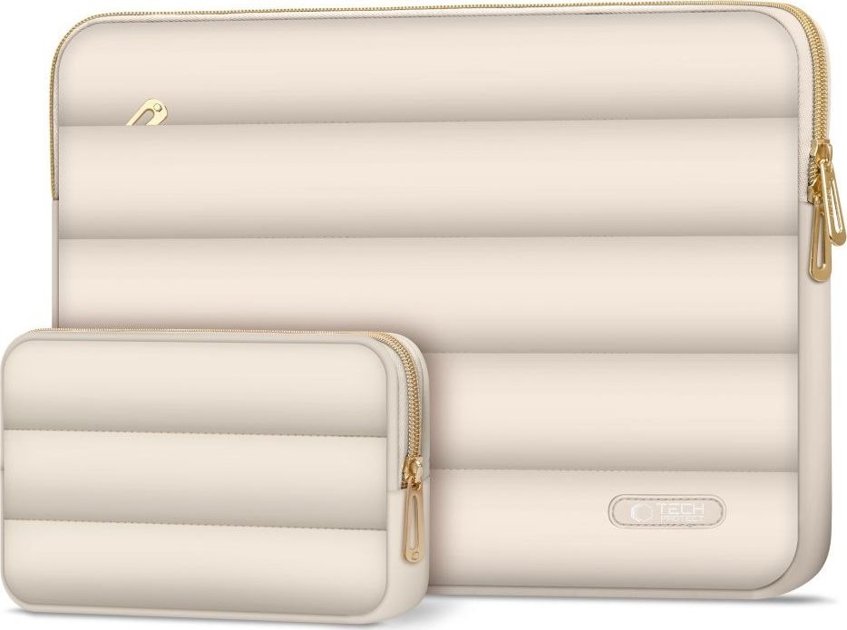 Заштитна навлака Tech-Protect Puffy, за лаптоп 13-14\", со џеб за додатоци, сива