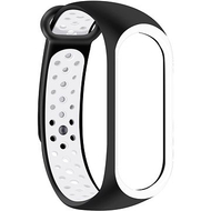 Byzylyk zëvendësues Eternico Sporty për Xiaomi Mi Band 5 6 7, silikon, i zi dhe i bardhë