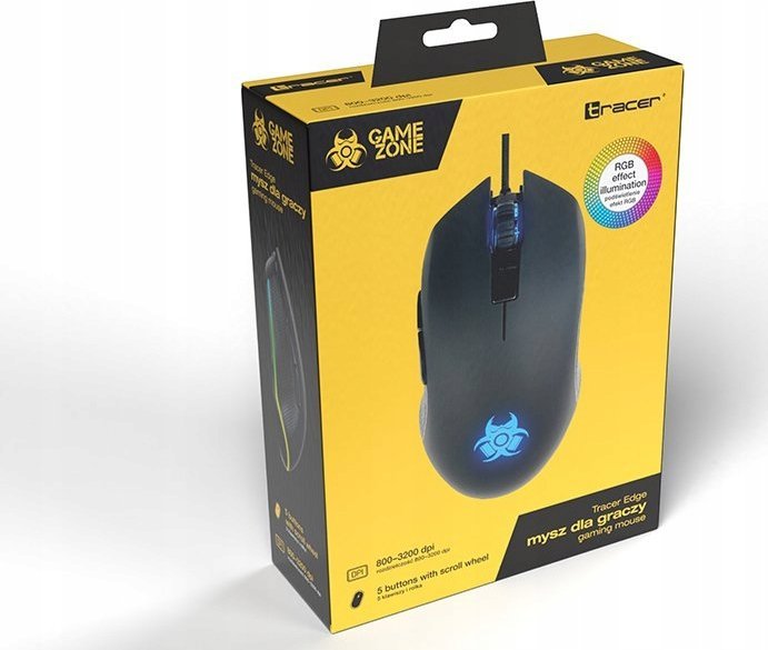 Mouse gaming Tracer GameZone EDGE, 3200 DPI, 5 butona, RGB