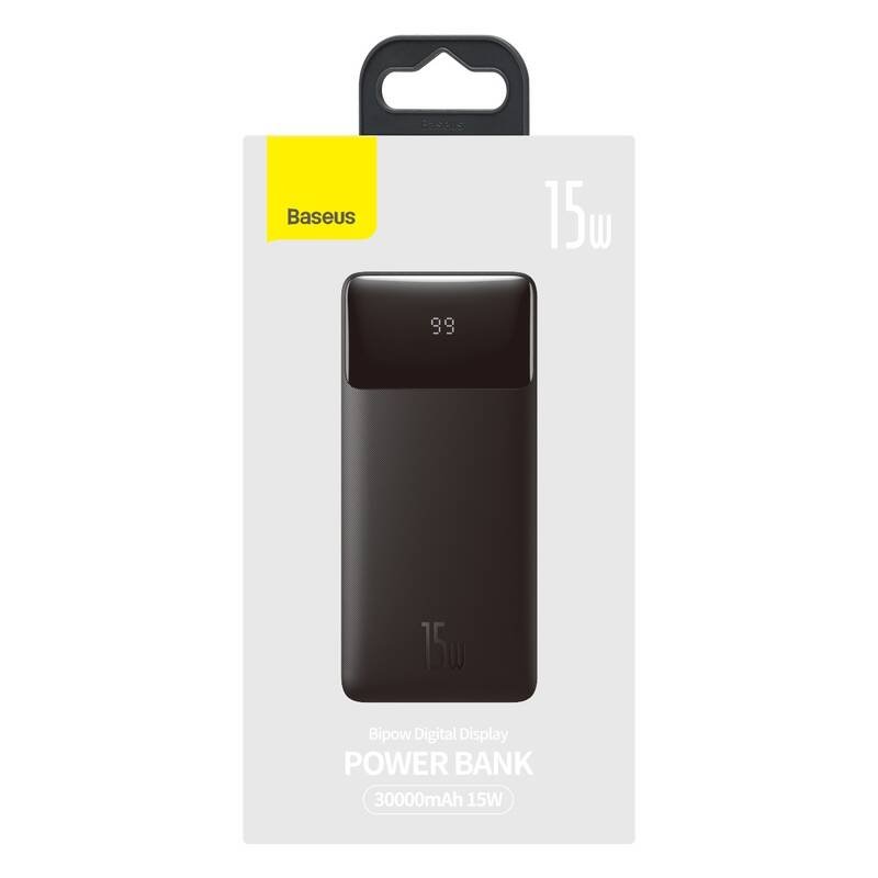 Power bank Baseus Bipow, 30000mAh, Type C PD dhe 2x Quick Charge 3.0, i zi
