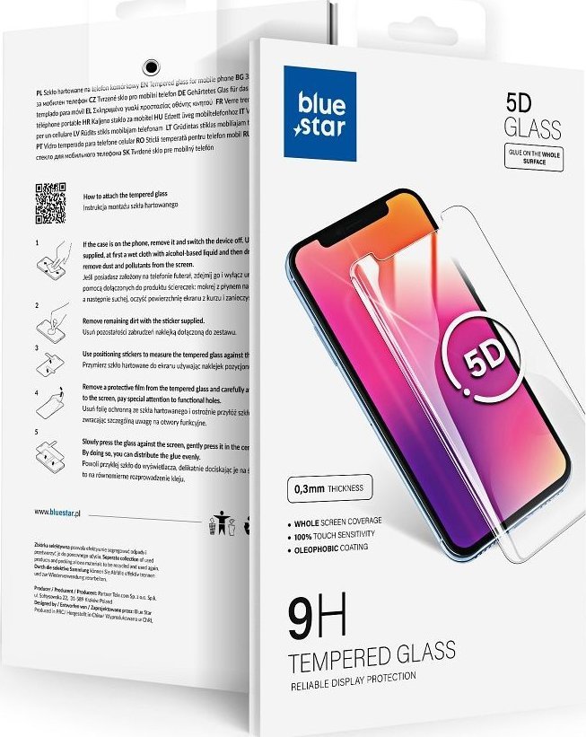 Xham mbrojtës Blue Star 5D për Huawei P60, tempered glass, transparant
