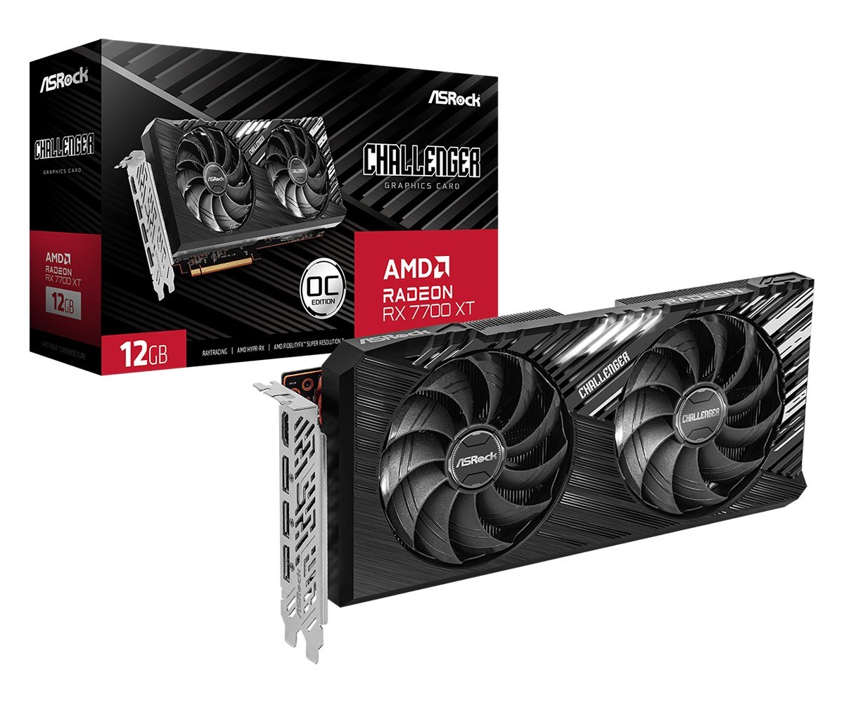 Kartë grafike ASRock AMD Radeon RX 7700 XT, OC, 12 GB GDDR6