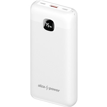 Power bank AlzaPower Garnet, 20000mAh, 22.5W Power Delivery, i bardhë