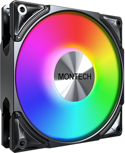 Ventilator kasë Montech METAL PRO 12 ARGB PWM, 120mm, i zi
